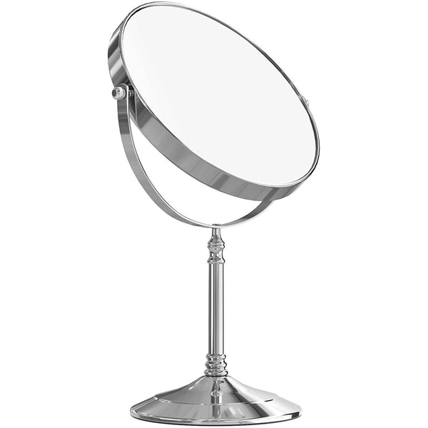 Nancy's Make-Up Spegel - 10 x Förstoringsspegel - 360° sväng - Kosmetisk spegel - Rund spegel - Diameter 20 cm - Dubbelsidig - rostfritt stål