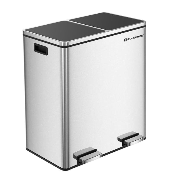 Nancys XL Metall Duo Trash - 2 lådor för att separera avfall - 2x30 liters avfallsseparationspedalhink